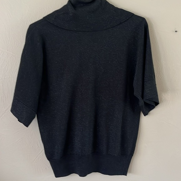 Michael Michael Kors Glitter Cowl Neck Sweater Short Sleeves Black Size M - Picture 6 of 14